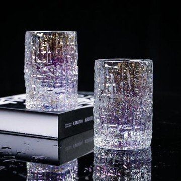 炫彩網紅ins風高顏值玻璃杯透明家用加厚水杯喝啤酒果汁牛奶杯