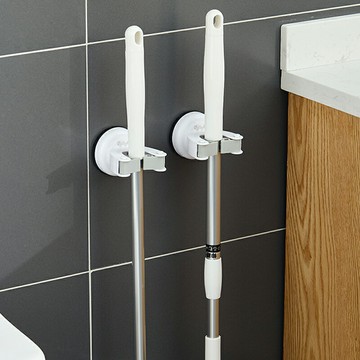 免打孔無痕拖把掛鉤衛生間浴室強力承重吸盤掛架掃把夾壁掛