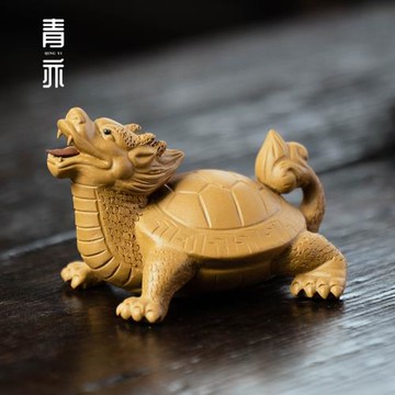 青亦丨原礦紫砂茶寵擺件龍龜烏龜茶玩精品可養茶具茶道茶盤裝飾品