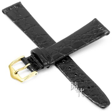 【海奕施 HIRSCH】02208050 真皮錶帶 鱷魚皮錶帶 Prestige L 黑色 附工具 亮面光滑 台南 時代