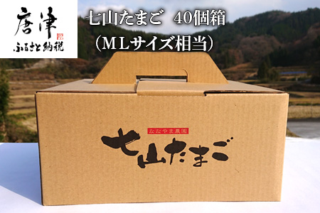 放し飼い！七山たまご 40個箱 (Ｍ～Ｌサイズ相当) 玉子 生卵 鶏卵 佐賀県唐津産