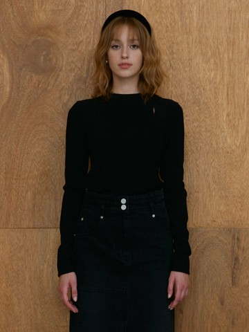 Cut-out Jersey Top_Black KW2AE7120_10