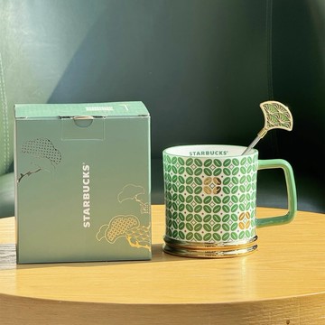 星巴克杯子2026新年禮物星好運發財樹老錢風辦公家用桌面陶瓷咖啡馬克水杯