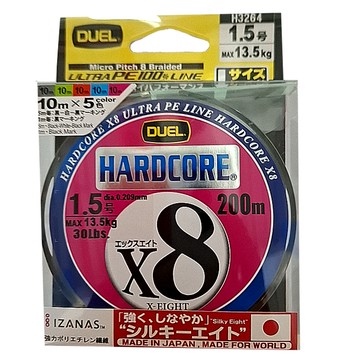 DUEL HARDCORE X8 200M PE線 H3264 1.5 白色 八股編織釣魚線  1個