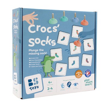 BS Toys 鱷魚襪子不見了 遊戲 含吸盤4個 + 鱷魚圖卡24個 + 襪子圖卡24個 4歲以上 2-4人  1組