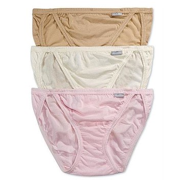 Jockey 2021女棉質String比基尼膚粉系三角內著混搭3件組