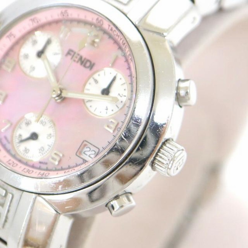 FENDI フェンディ 4500L レディース腕時計 クロノグラフ ピンクシェル