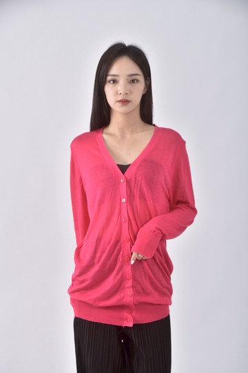 (L) 簡約粉色外套