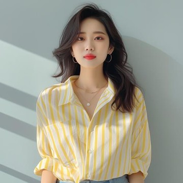 黃白色豎條紋襯衫女2024早春新款襯衣歐貨洋氣小衫爆款海邊防曬衫