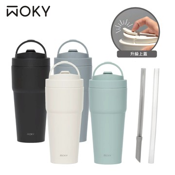 【WOKY 沃廚】輕芯鈦瓷渾圓杯770ml (升級版2.0) -隨機送1.0上蓋