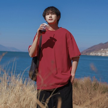 日雜風穿搭基礎款寬版短袖T恤 / 男女皆可穿 / oversize落肩寬鬆 / 7色 / S-5XL / 大尺碼【QTJBYHY33】