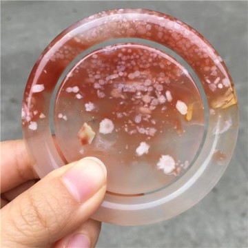 踏雪尋梅風花雪月滿天星爆米紅梅滿花粉櫻花瑪瑙手鐲55、55、59