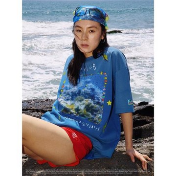 CryingCenter 星星熱帶魚水族館重磅洗水做舊短袖T恤 哭喊中心