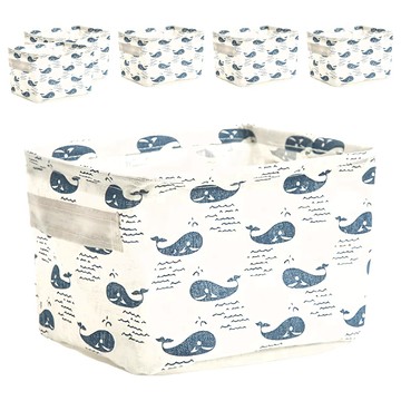 棉麻收納籃 高款 G054 75g 6個  20 x 13 x 16cm  透明色 + 灰色  1組