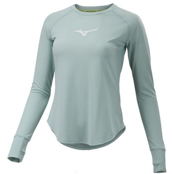 MIZUNO 美津濃 長袖上衣 女款 運動 綠 J2TAB71230