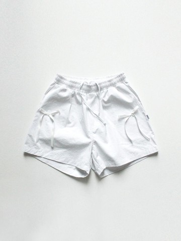 Cotton Ribbon Shorts White