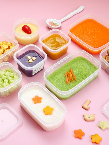 進口寶寶輔食盒冰箱收納冷凍冷藏保鮮便攜嬰兒分裝迷你密封盒