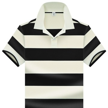 【新款熱賣】“13700版”  條紋半開襟休閑舒適百搭情侶款T恤奢侈品廠現貨代發