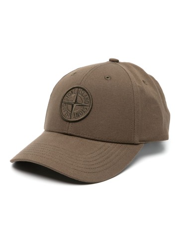 Stone Island - emboidered-logo cotton cap - men - Cotton/Cotton - One Size - Green