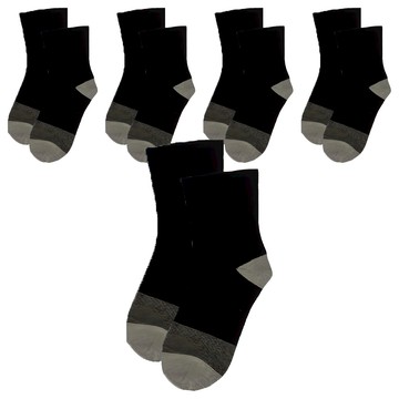 足健美襪品 台製竹炭抑臭短襪 5雙 200細針棉 80%棉+20%彈性纖維  22~28  黑色