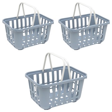 家乘生活 日本簡約素色提籃  25 x 18 x 3.8cm  藍色  3個