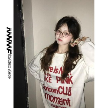 【MNMF】✨有貨✨熱銷高品質【曼巴棉300克+加絨400克】秋冬圓領寬鬆印花衛衣女 大學T 秋冬衛衣