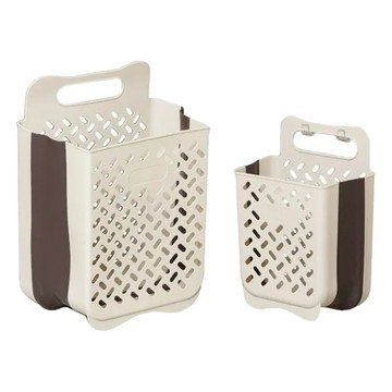 TheLookGROCERIESSTORAGE 折疊式多功能洗衣籃 2件組  PP/PET材質  大(28 x 18 x 38cm) + 特大(35 x 25 x 49cm)  I1059  1組