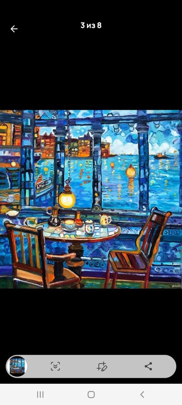 夜間咖啡館畫作｜原創藝術｜油畫｜畫布油畫｜30x30公分