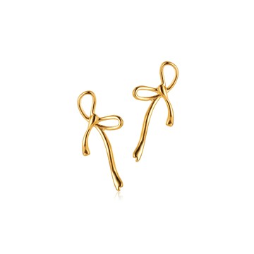 【ᴛᴏs】 Sweetest Love Earrings 金色緞帶耳環