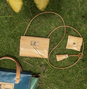 不撞包本色三加一植鞣革全真皮多功能手拿包