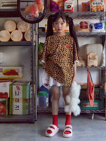 Leopard Print Short-Sleeve T-shirt (S-JL)