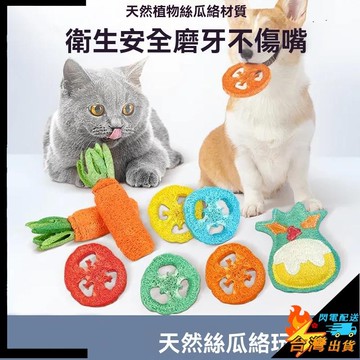 【台灣出貨】絲瓜絡玩具 寵物玩具 逗貓 逗狗 狗子 磨牙 清潔口腔 撕咬玩具 小寵玩具 兔兔玩具