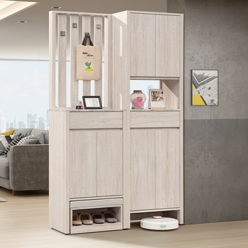 直人木業-LEO北歐風120公分格柵隔間鞋櫃