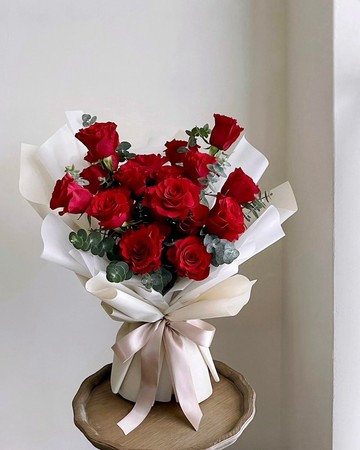 【鮮花】深紅進口玫瑰鮮花花束
