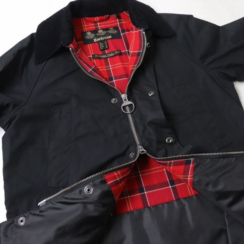 極美品◇正規品 Barbour バブアー 1902056 裏地チェック柄 ロゴボタン 