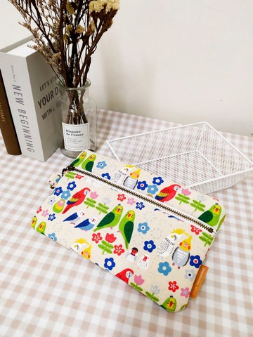 拾光系列零錢包/萬用包/拉鍊收納包/可愛鸚鵡款