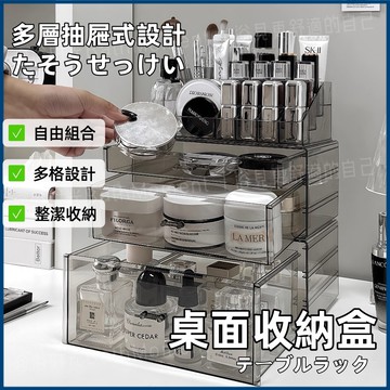 隔日到貨🔥桌面收納盒 化妝品收納盒 透明收納盒 抽屜收納盒 桌上收納盒 口紅香水收納盒 刷具收納 化妝品收納 分格收納
