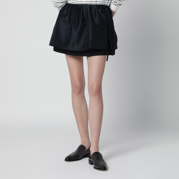 Navy blue mini skirt with overlapping panel