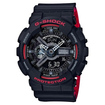 CASIO 卡西歐 G-SHOCK 絕對強悍時尚潮流運動錶 GA-110HR-1ADR  55 x 51.2 x 16.9mm  黑色  1個