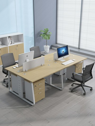 含運  職員辦公桌椅組合雙人位財務電腦桌簡約創意屏風4/6人員工桌