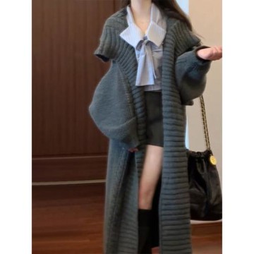 深秋初冬季穿搭慵懶風針織毛衣女裝2026新款高級感寬松中長款外套