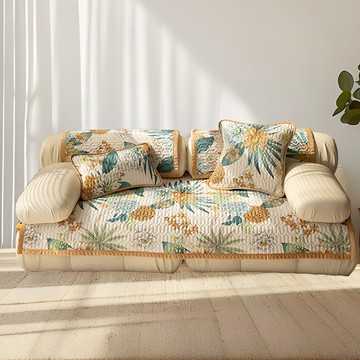 收納職人 美式輕奢月映繁花四季通用沙發墊70*180cm_9款任選 - 花醉傾城