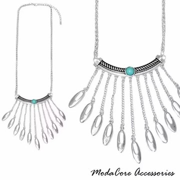 【摩達客】個性藍寶石流蘇項鍊