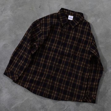 搞錢做慈善 實拍！格子襯衫男長袖春秋男女復古秋季休閑襯衣外套