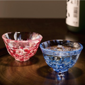 日本 ADERIA 日本進口津輕系列雙色玻璃對杯