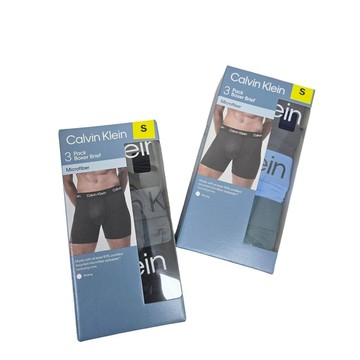 Calvin Klein ck  超細纖維男士三件裝中長版緊身四角褲禮盒組原廠紙袋