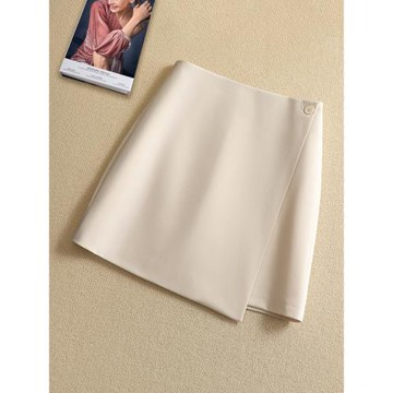 白色西裝半身裙女夏2025新款夏季高腰顯瘦A字裙包臀裙不規則半裙