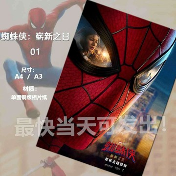 ✨臺灣出貨✨蜘蛛俠:重生日同款電影海報臥室書房裝飾個性相框壁紙送雙面貼