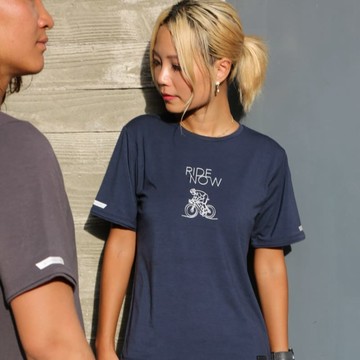 主題系列 Tencel 天絲棉涼感短袖T恤 - RIDENOW 騎行 藏青 M