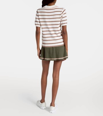 Varley Faustine striped cotton-blend polo shirt